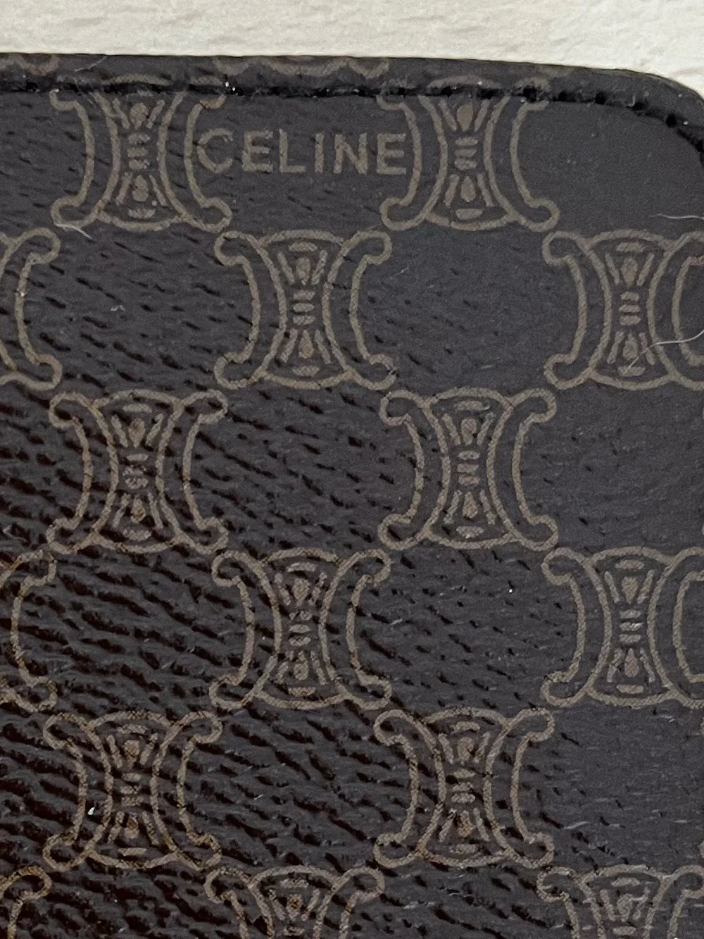 Vintage Celine Macadam Brown Triomphe Bifold Wallet Late 90s Men Vintage Italy